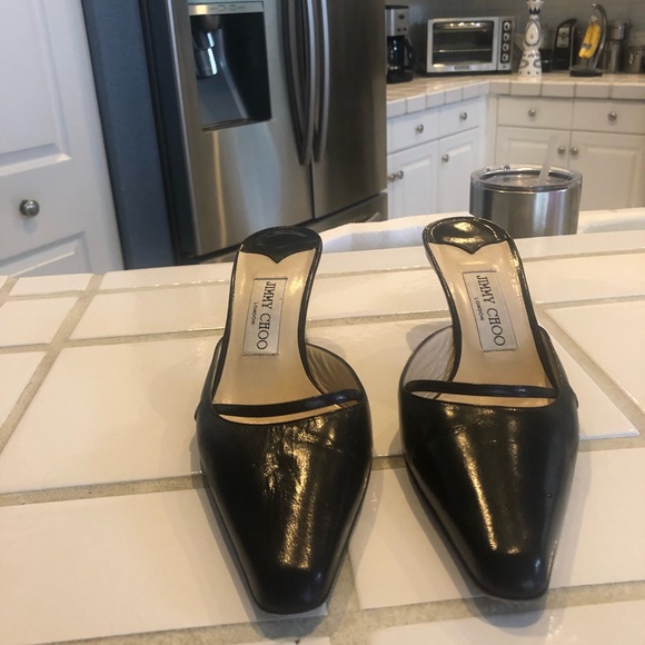 Jimmy Choo Shoes - Jimmy Choo black leather slides Jimmy Choo Shoes - Jimmy Choo black leather slides